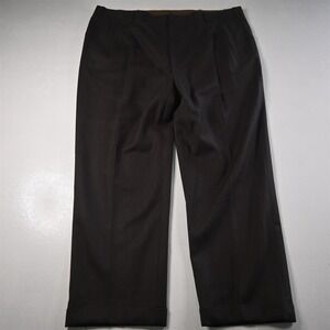 Oxxford 42x30 Brown Wool Pleated Cuffed Full Cut High Waist Dress Mens Pants